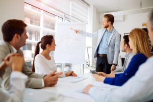 Man presenting to group